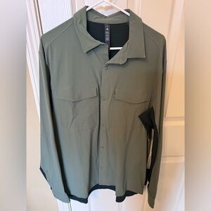 NEW Lululemon Double Pocket Long Sleeve Overshirt 
Green Twill Men's Size XL
